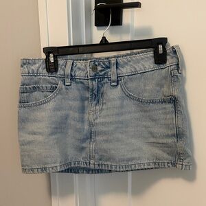 Hollister Light Blue Denim Mini Skirt 26 built in shorts